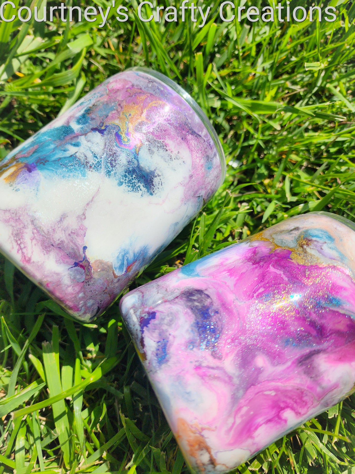 Lowball purple & teal