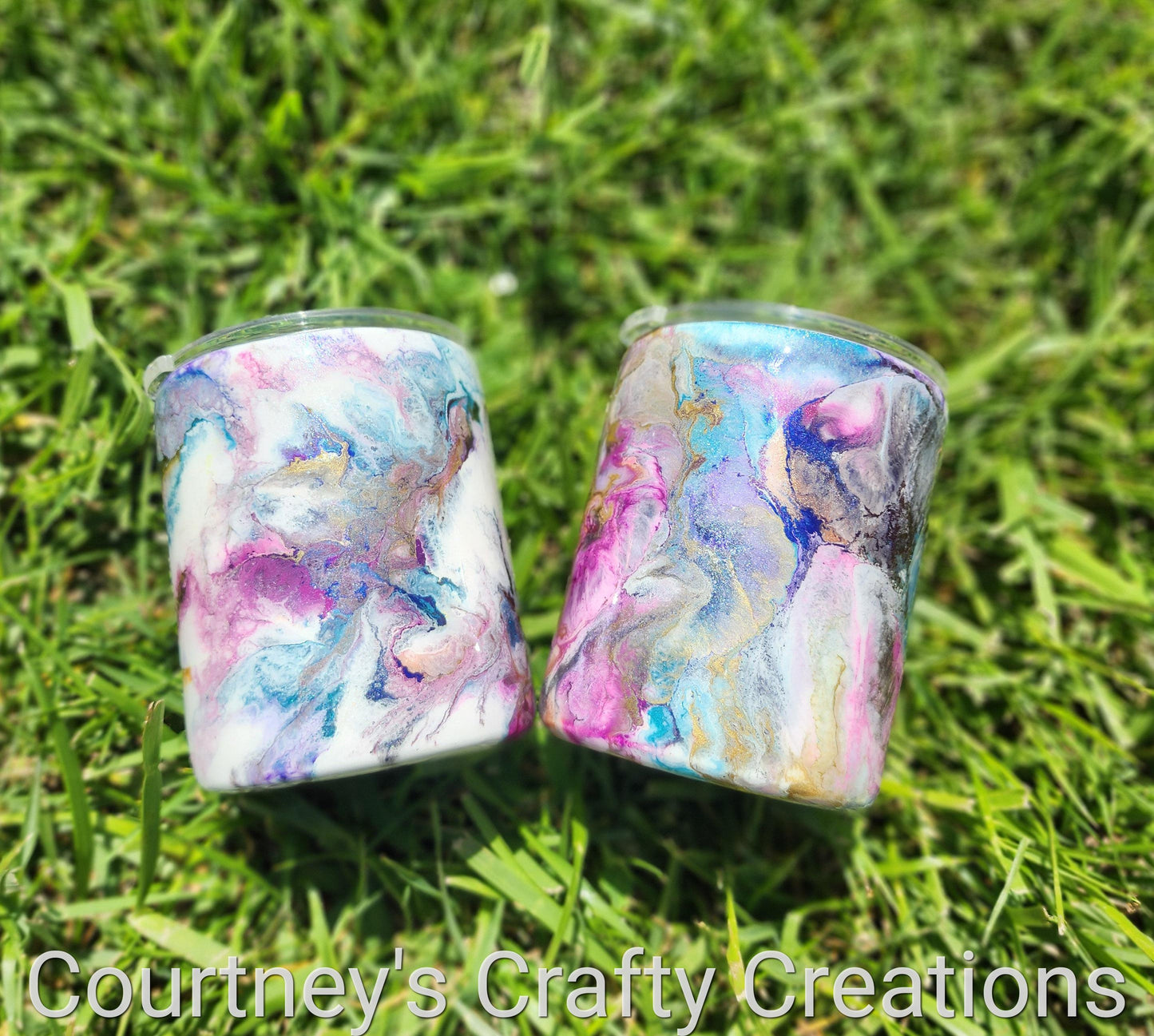 Lowball purple & teal