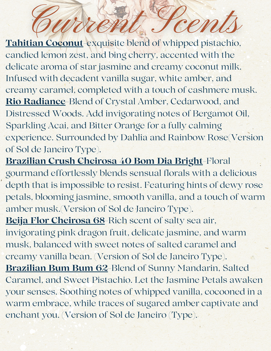 Freshie Scents & Descriptions