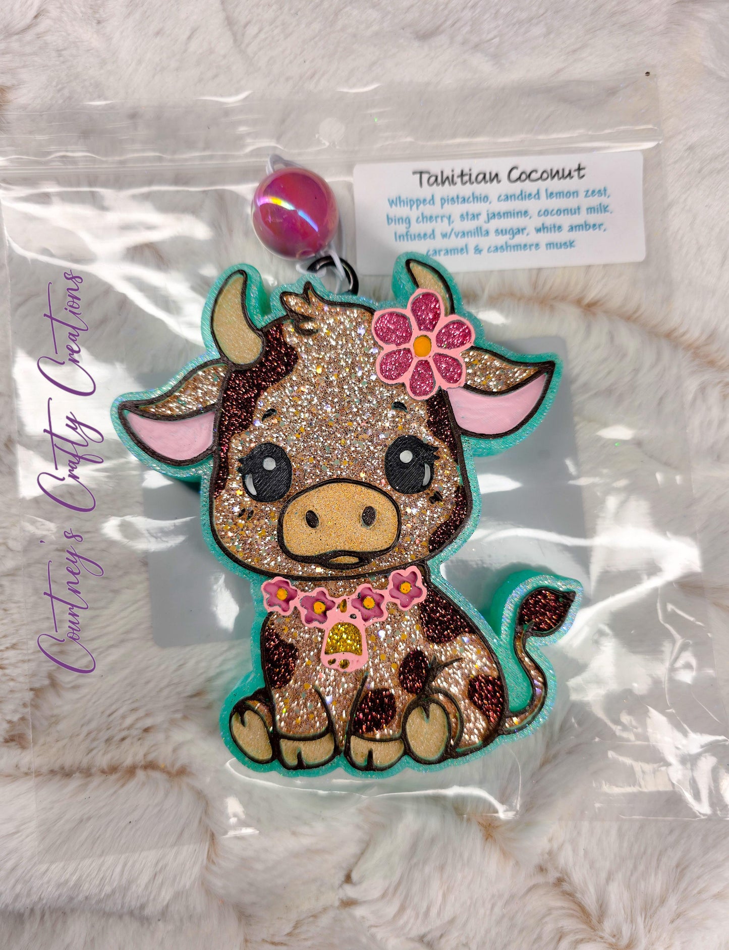 Cute Cow with Flowers