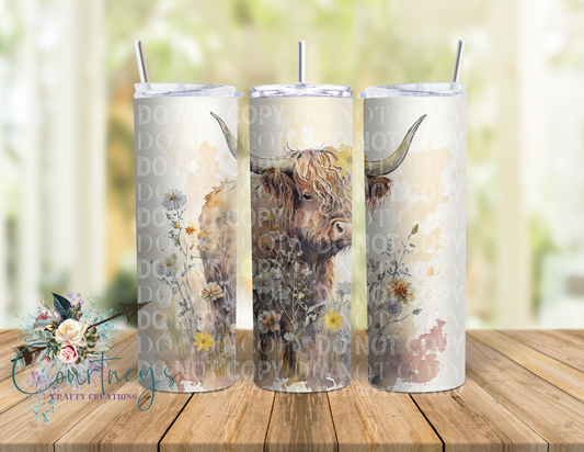 Watercolor Highland Cow